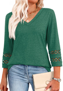 ClairaMode | Relaxed Fit V-Neck Sleeve Women Tee