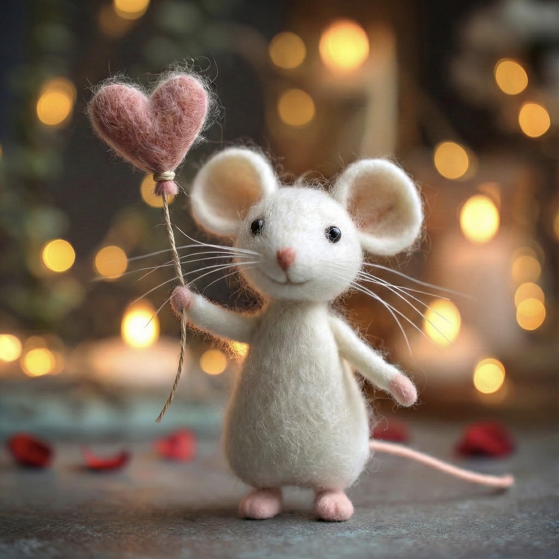 Needle Felted Mouse | Valentine's Day Gift💖