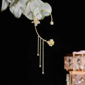 ButterGlow – Cubic Zirconia Butterfly Fringe Earrings