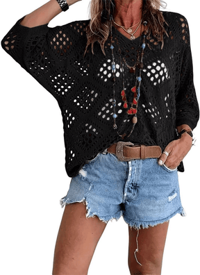 CoastalMuse – Elegant Boho Crochet Top