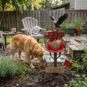 FireHonor – Firefighter Tribute Garden Rain Gauge