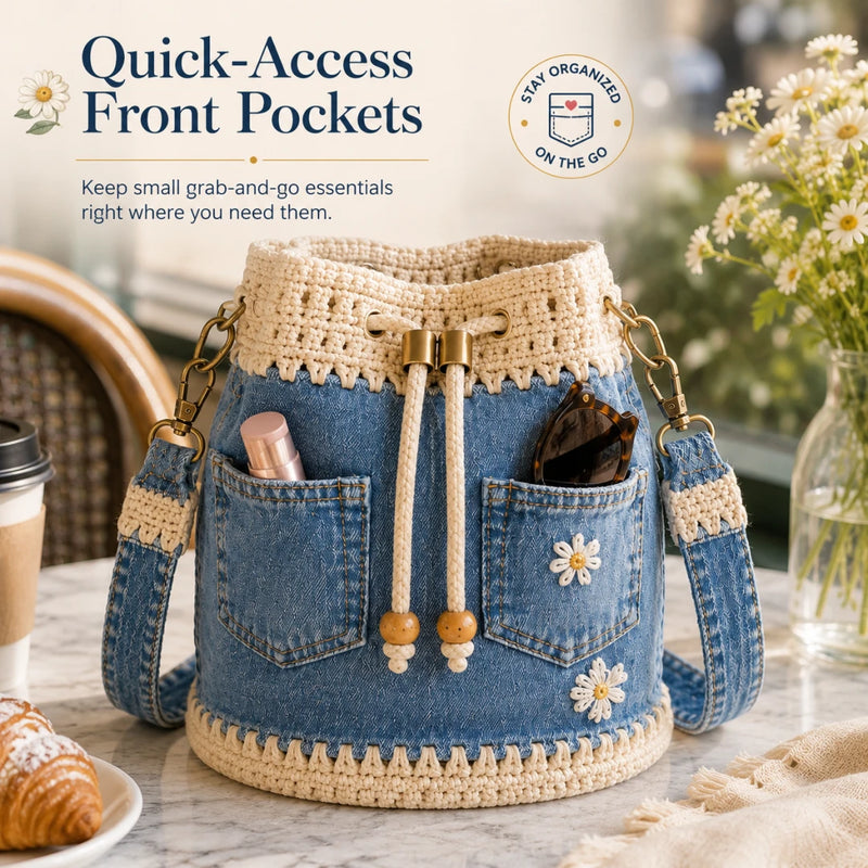 DaisyDenim – Crochet Bucket Bag