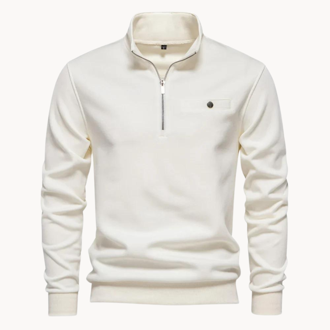 Lennox Mock Neck Zip Sweater | Lupi
