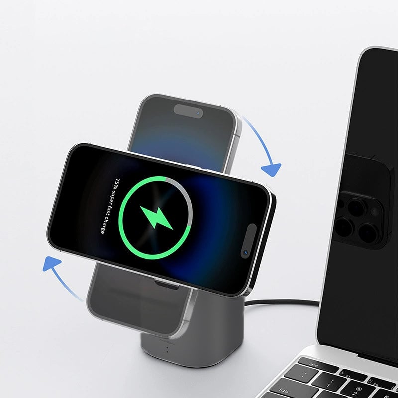PowerBeat Dock – Magnetic Wireless Charger & Speaker