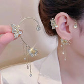 ButterGlow – Cubic Zirconia Butterfly Fringe Earrings