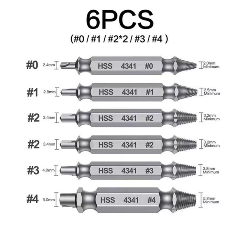 FixGrip – Stripped Screw Remover 6PCS Extractor Set