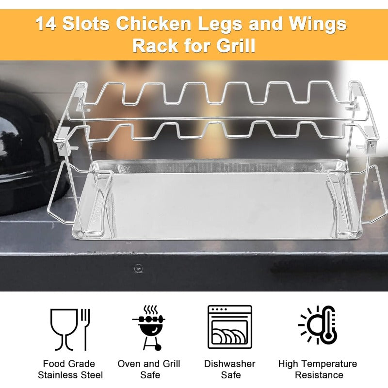 GrillNest – Foldable BBQ Drumstick Rack