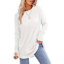 VeloraFit – Thumb Hole Curved Hem Tunic Shirt