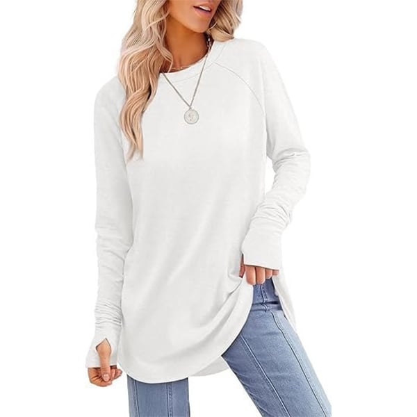 VeloraFit – Thumb Hole Curved Hem Tunic Shirt