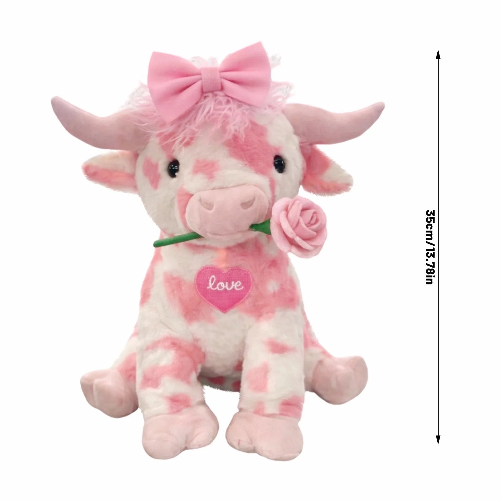 FluffyMoo – Cute Pink Cow Plush Doll