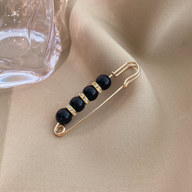 GleamPin - Fancy Rhinestones And Pearls Safety Brooch