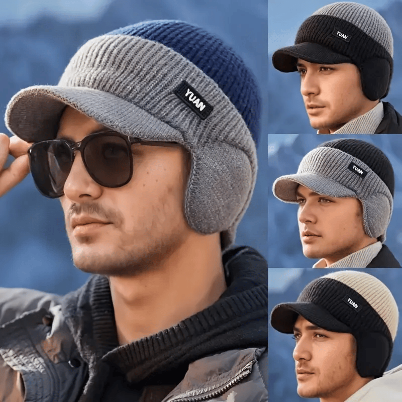 FrostGuard – Winter Knitted Earflap Hat for Men