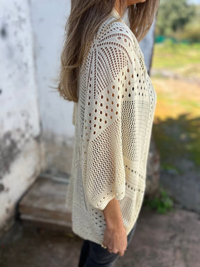 CloudWeave – Hollow Half Sleeve Cardigan