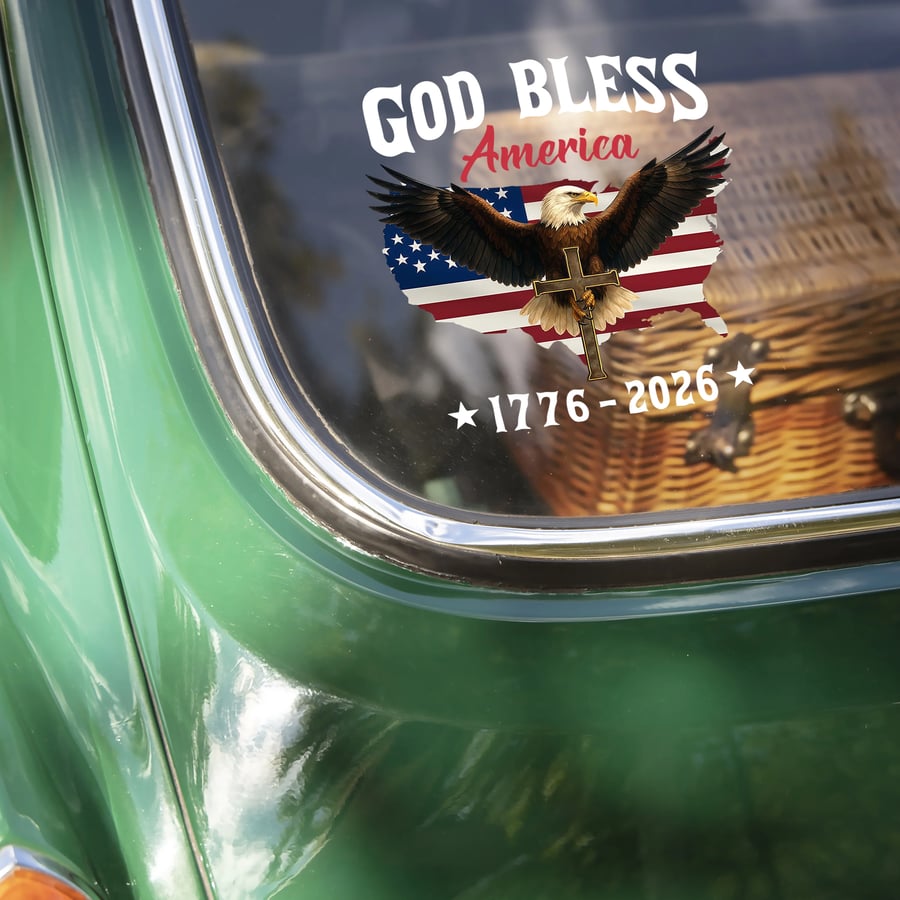 LibertyFlight – God Bless America Eagle Window Sticker
