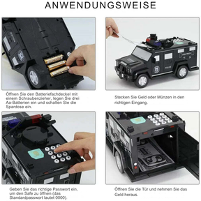 Armored Car Money Saving Box, Electronic Piggy Bank for Boys & Girls