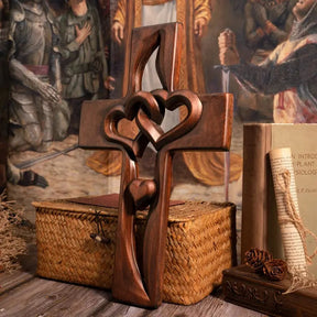HeartFaith – Intertwined Heart Wooden Cross