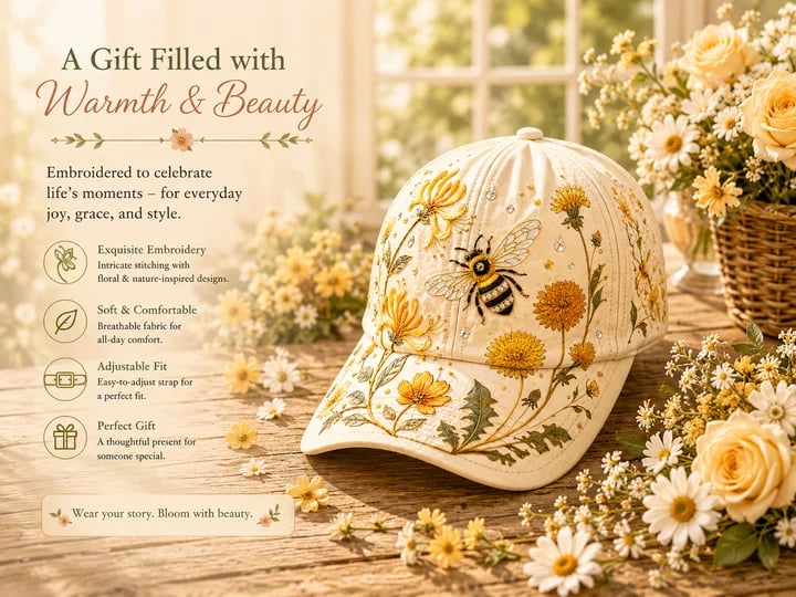 FloraBee – Aesthetic Garden Cap