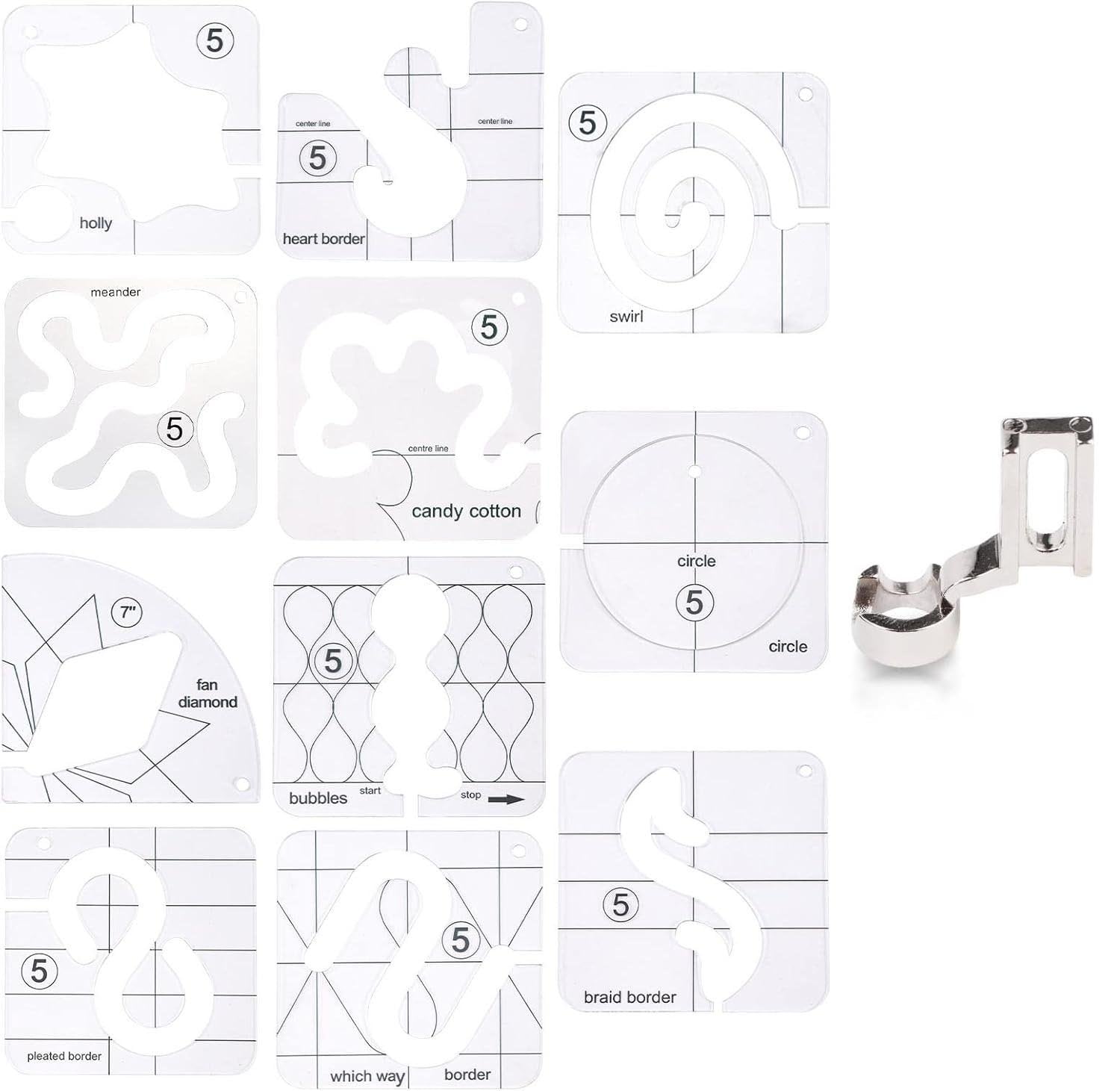 StitchGuide – Free Motion Garment Ruler Set
