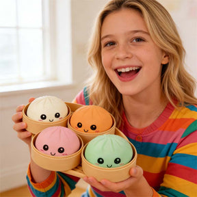 SquishJoy – Ultra-Rare Rainbow Smiling Dumpling Squishy Toy