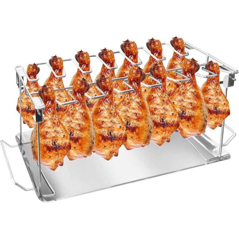 GrillNest – Foldable BBQ Drumstick Rack