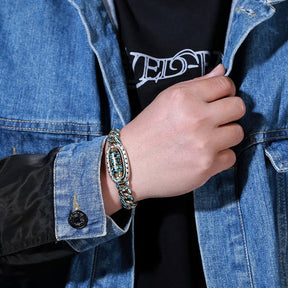 ZenAura – Turquoise Mantra Dzi Bead Bracelet