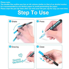 GlowStroke – Double Line Outline Marker Pens