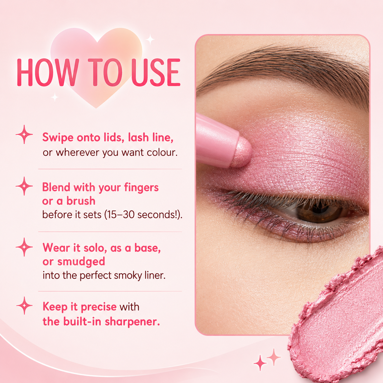 ColorLuxe – Rich Pigment Waterproof Eyeshadow Stick