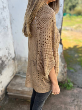 CloudWeave – Hollow Half Sleeve Cardigan