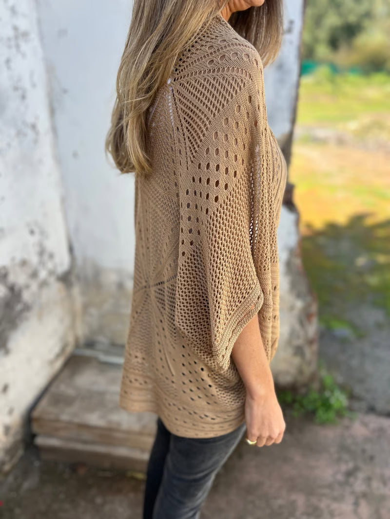 CloudWeave – Hollow Half Sleeve Cardigan