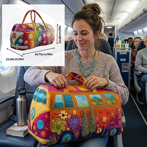 FloraVoyage – Quilted Floral Travel Duffel Bag