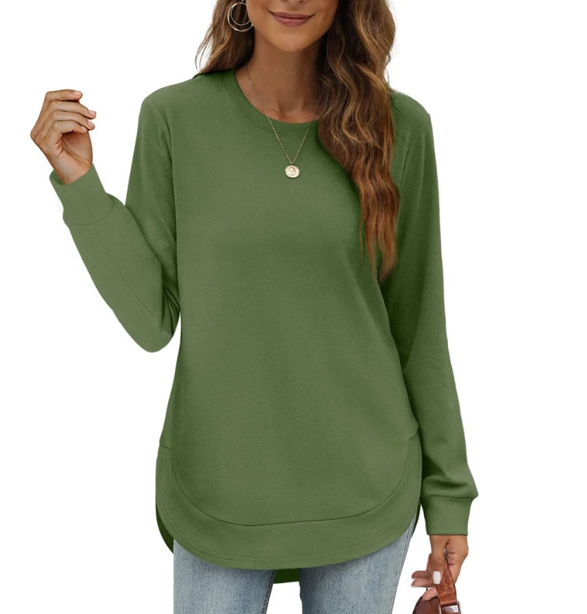 CurveFit – Soft Crewneck Sweatshirt All Day Comfort