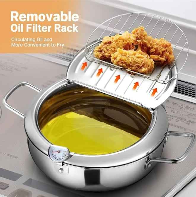 CookForge – Premium Stainless Frying Po & Oil Control Rack System