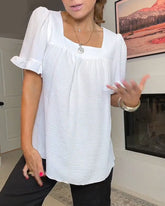 VibeLuxe – Elegant Ruffle Sleeve Shirt