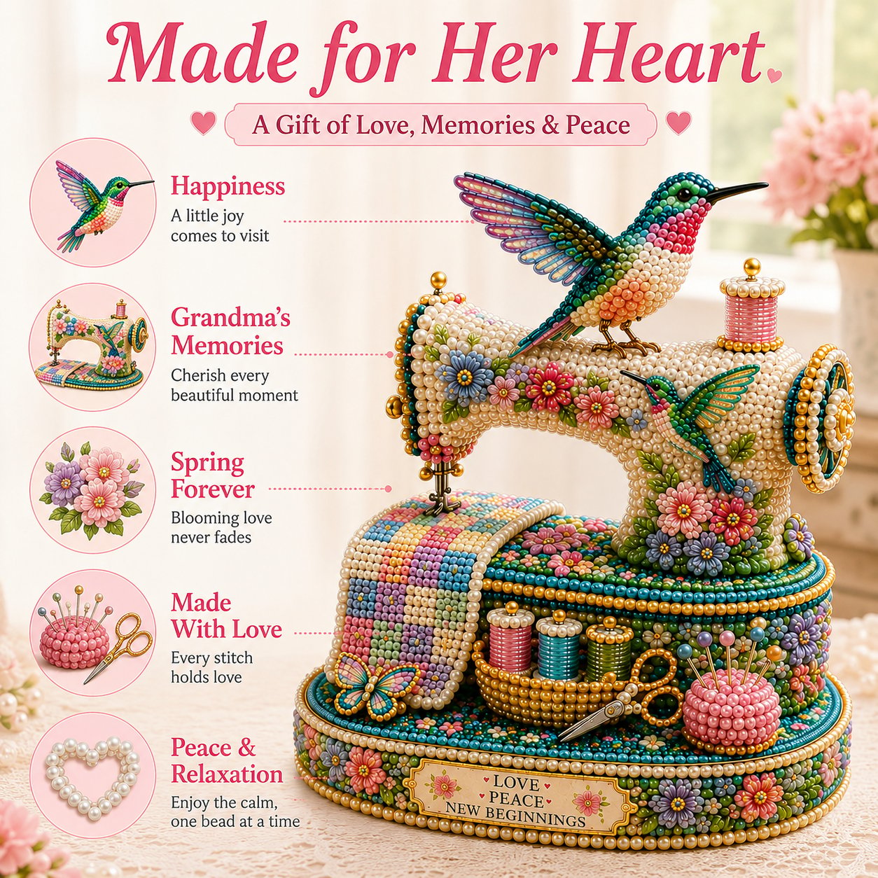 SpringBloom – 3D DIY Hummingbird Sewing Machine