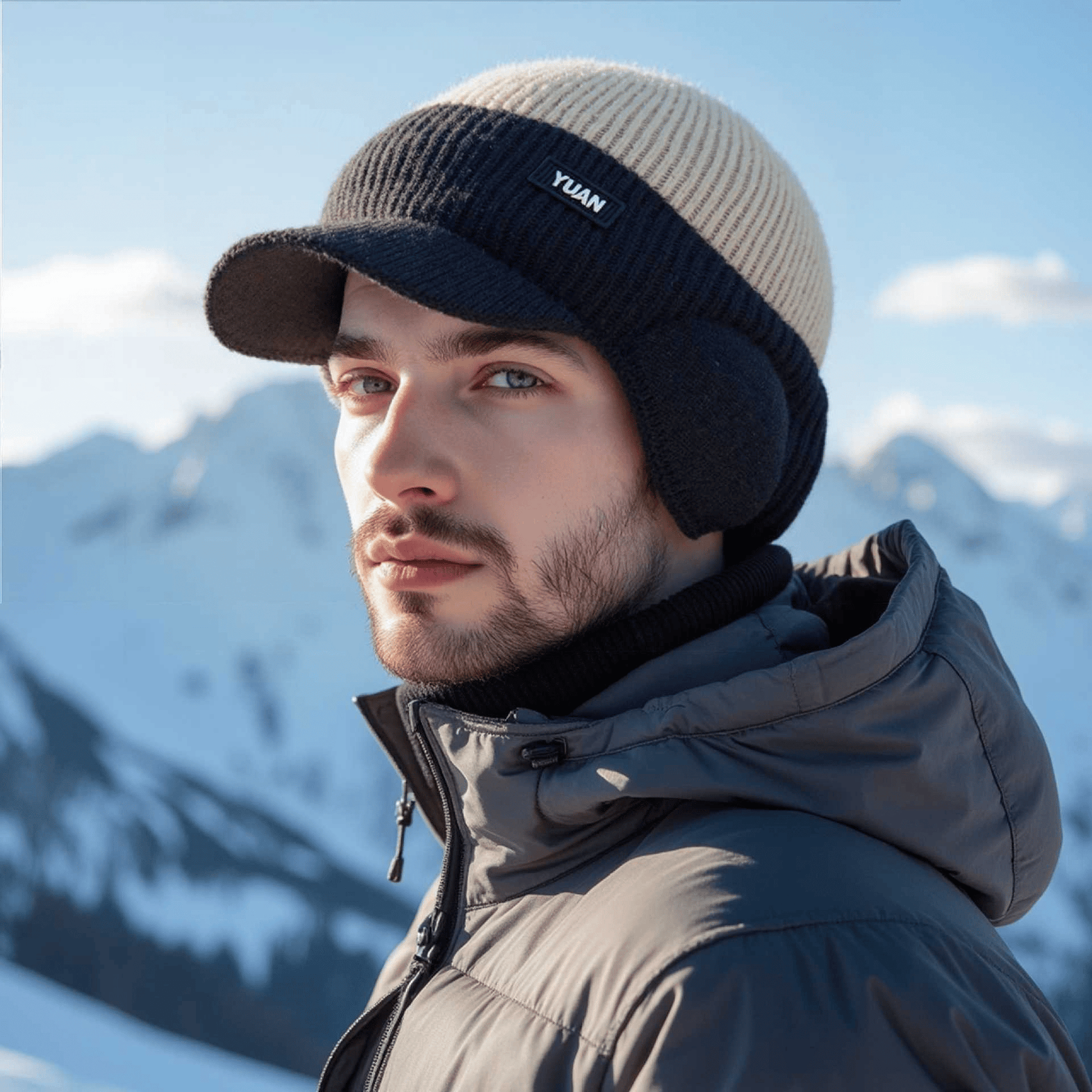 FrostGuard – Winter Knitted Earflap Hat for Men