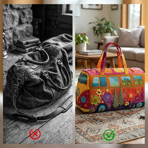 FloraVoyage – Quilted Floral Travel Duffel Bag