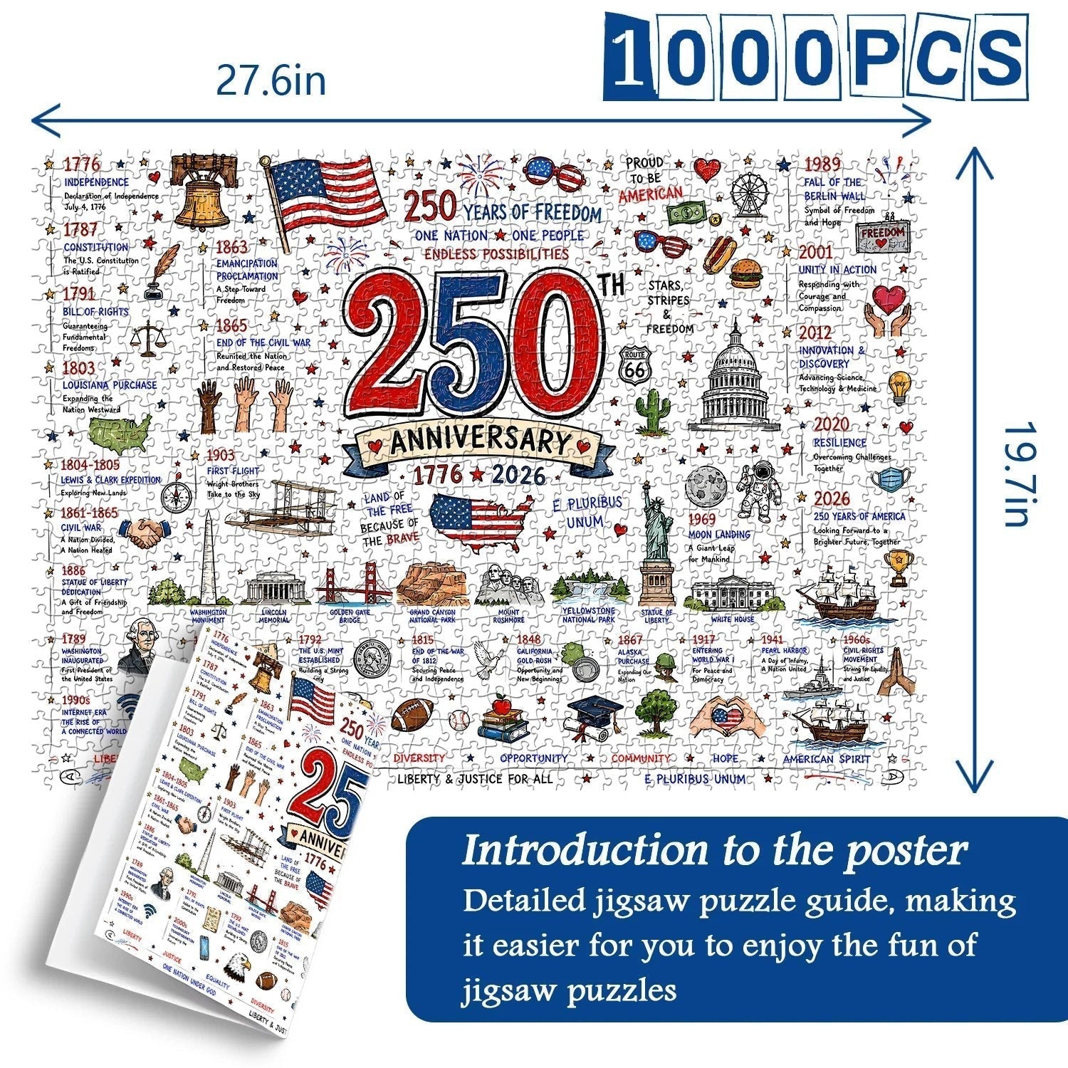 FreedomPiece – 1000 Piece USA Themed Puzzle Set