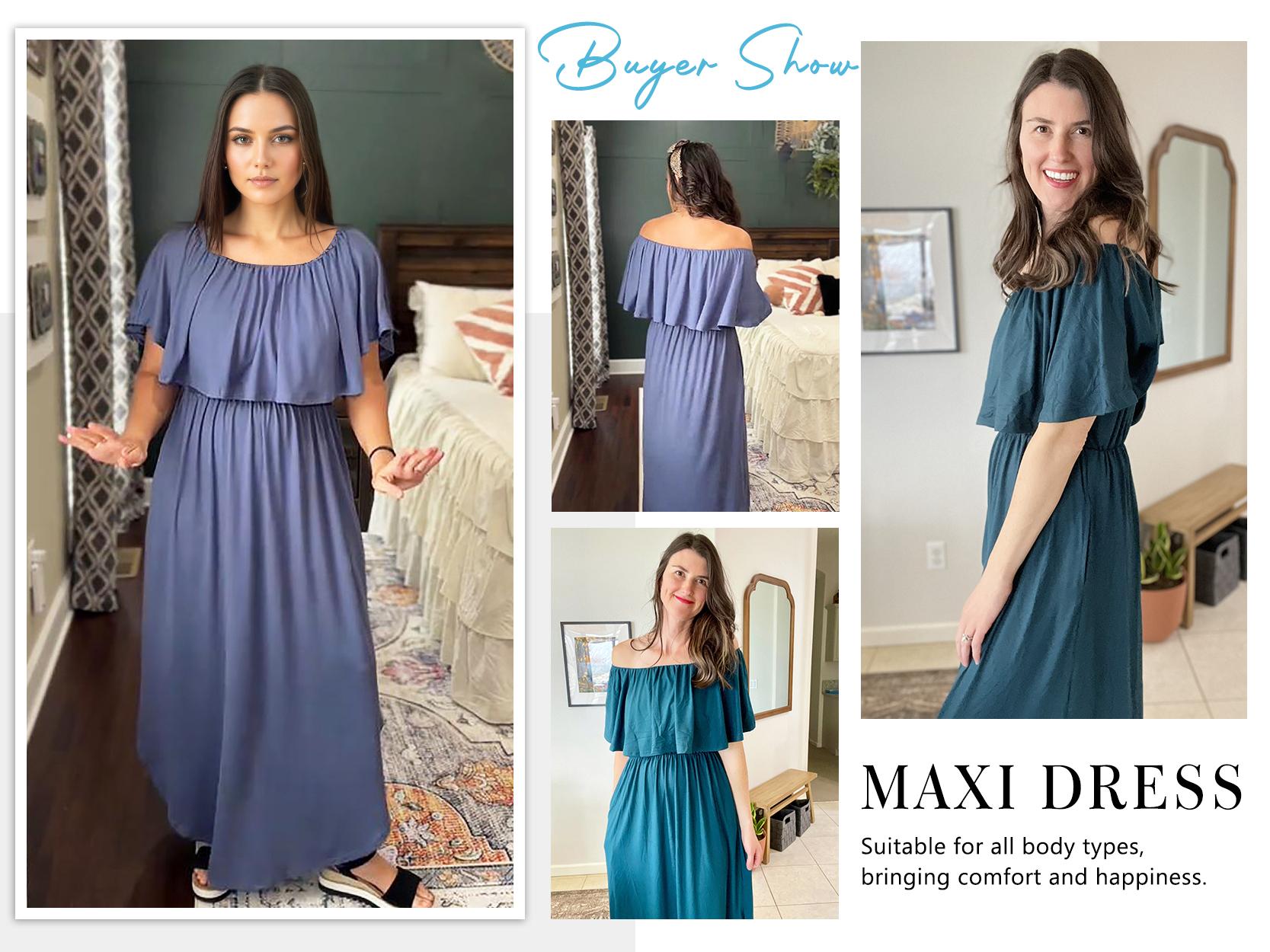GraceLoom – Flowing Shoulder Dress