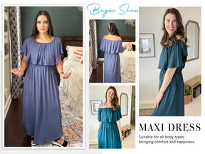 GraceLoom – Flowing Shoulder Dress