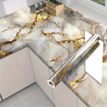 GoldenVein – Luxury Marble Decorative Wallpaper Roll