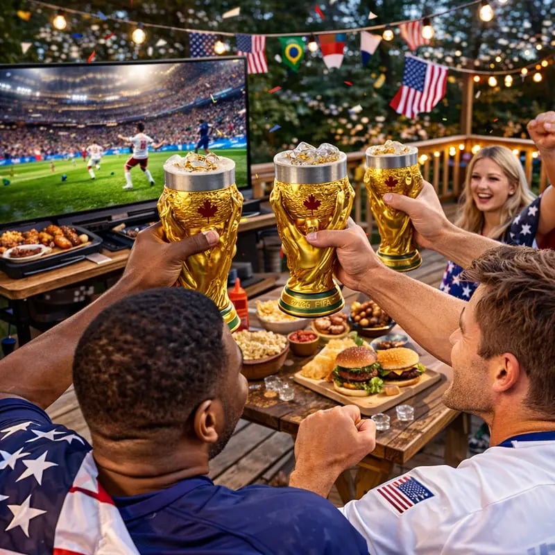 ⚽55K+ SOLD🏆2026 USA-Canada-Mexico World Cup "Trophy" Beer Mug