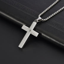 FaithScript – Lord’s Prayer Scribble Cross Necklace