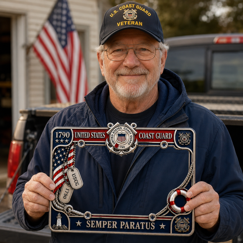 HonorDrive – Premium Coast Guard Heritage License Plate Frame