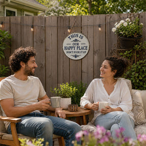 HomeBliss – “This Is Our Happy Place” Hanging Sign