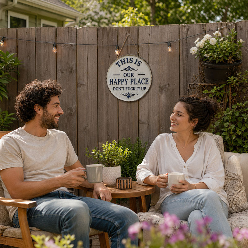 HomeBliss – “This Is Our Happy Place” Hanging Sign
