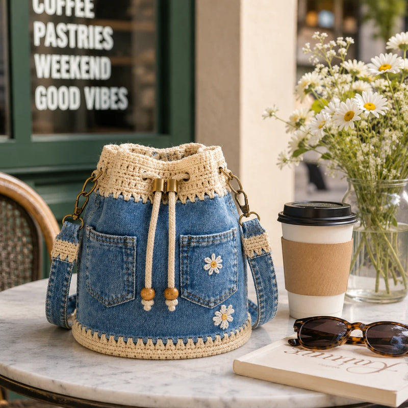 DaisyDenim – Crochet Bucket Bag