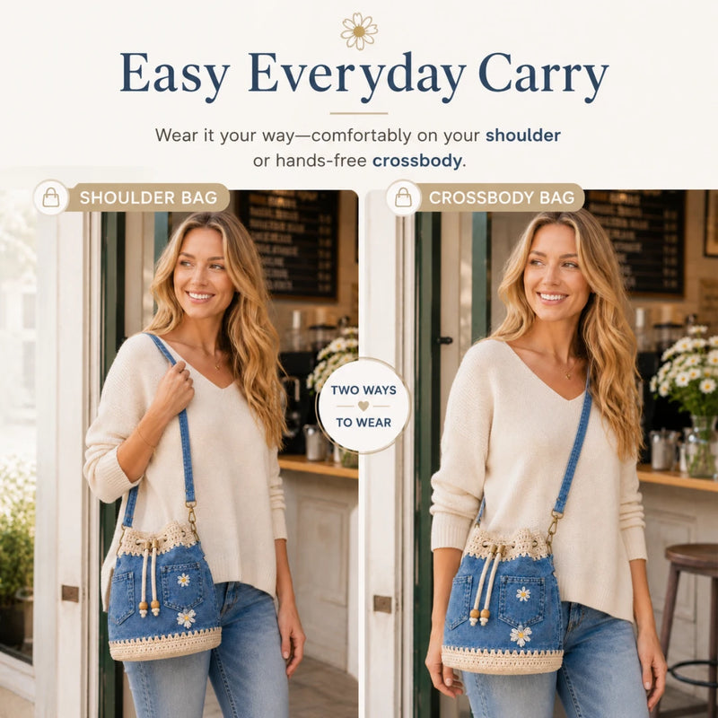 DaisyDenim – Crochet Bucket Bag