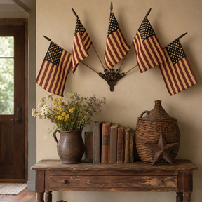 HeritageForge – Rustic Flag Cast Iron Wall Display
