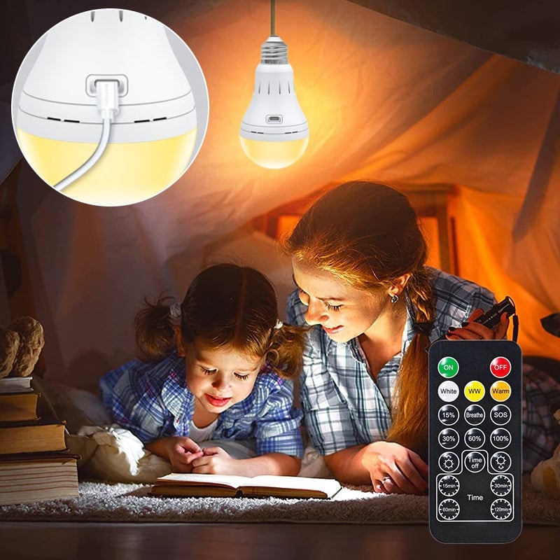 BrightEase – Rechargeable LED Bulb with Remote Control