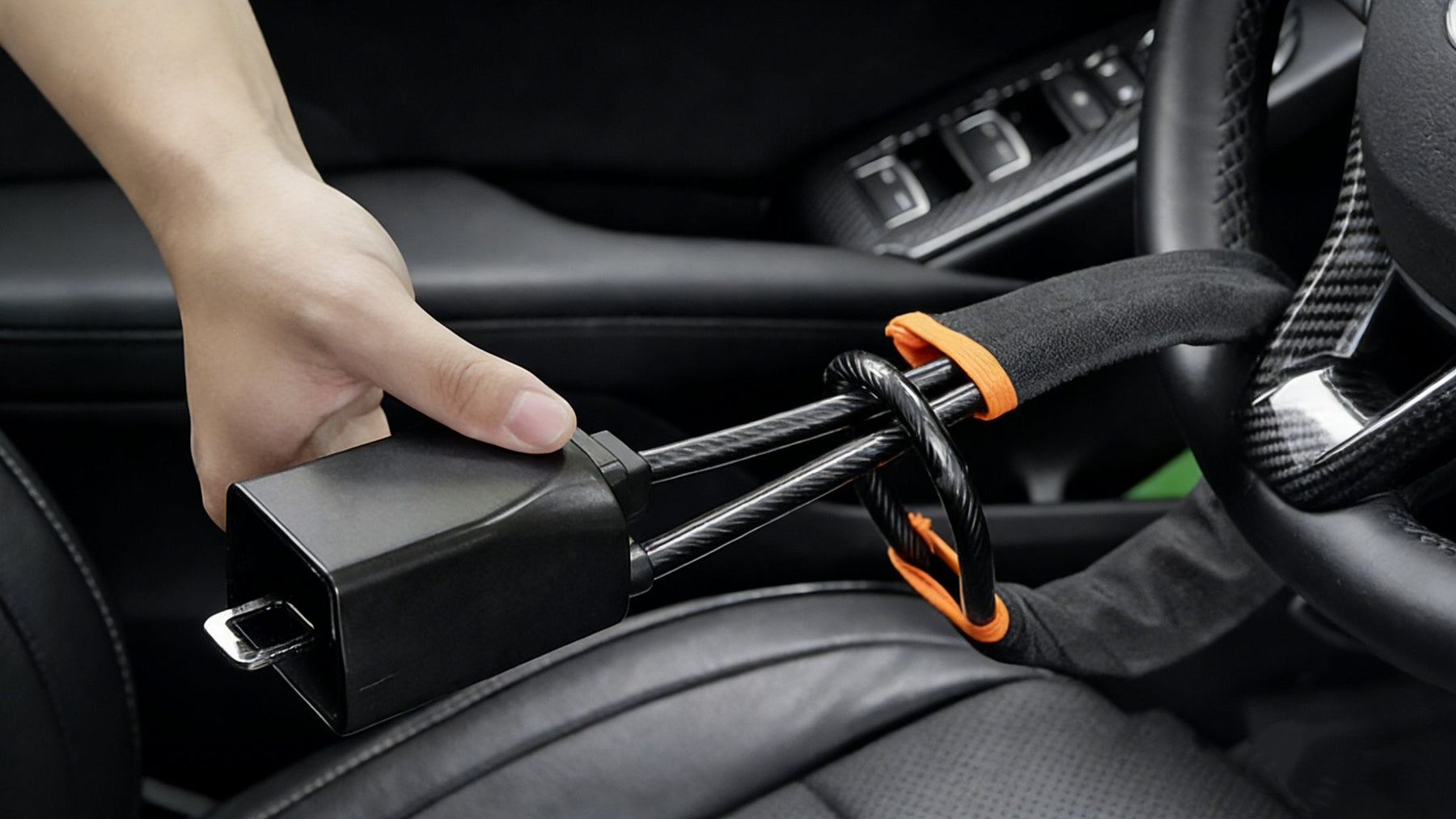 DriveDefender | Seat Belt + Steering Wheel Car Lock System